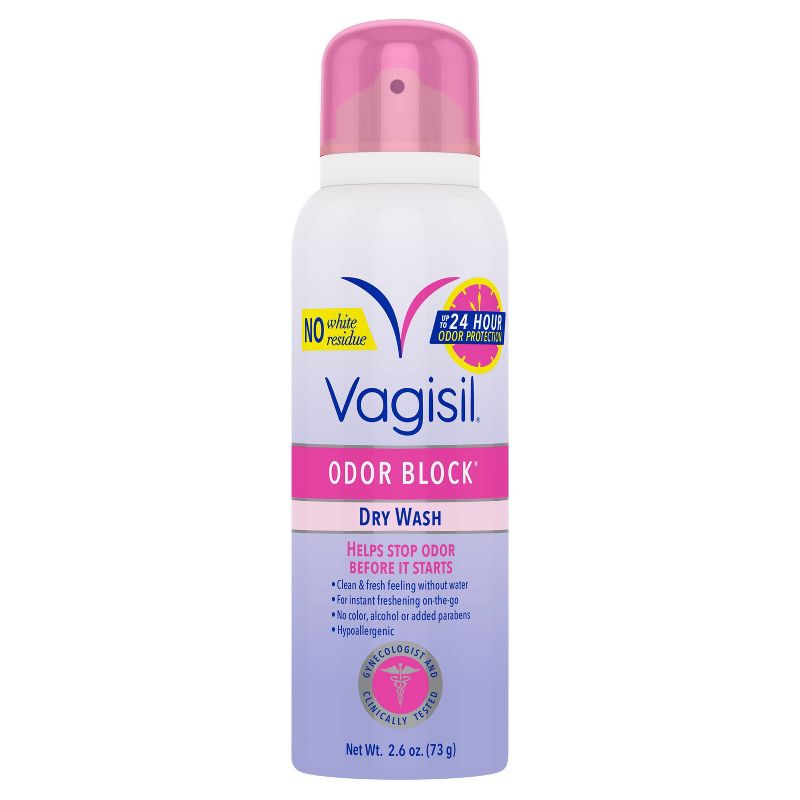 Vagisil Odor Block Feminine Dry Wash Deodorant Spray for Women - 2.6oz