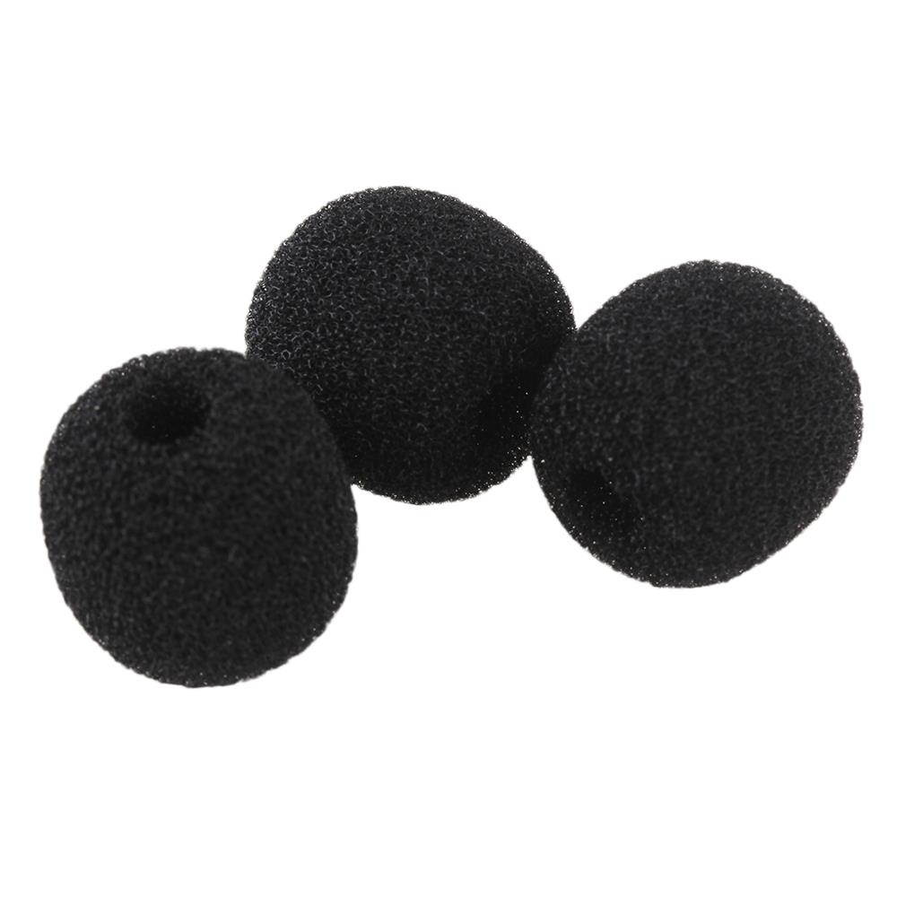 BQLZR Black Loudspeaker Lapel Microphone Wind Shield Mic Sponge Cover EY-M01 Set of 10