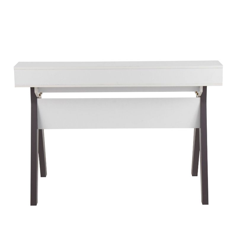 Wishbone Contemporary Computer Desk Wood Gray/White - LumiSource