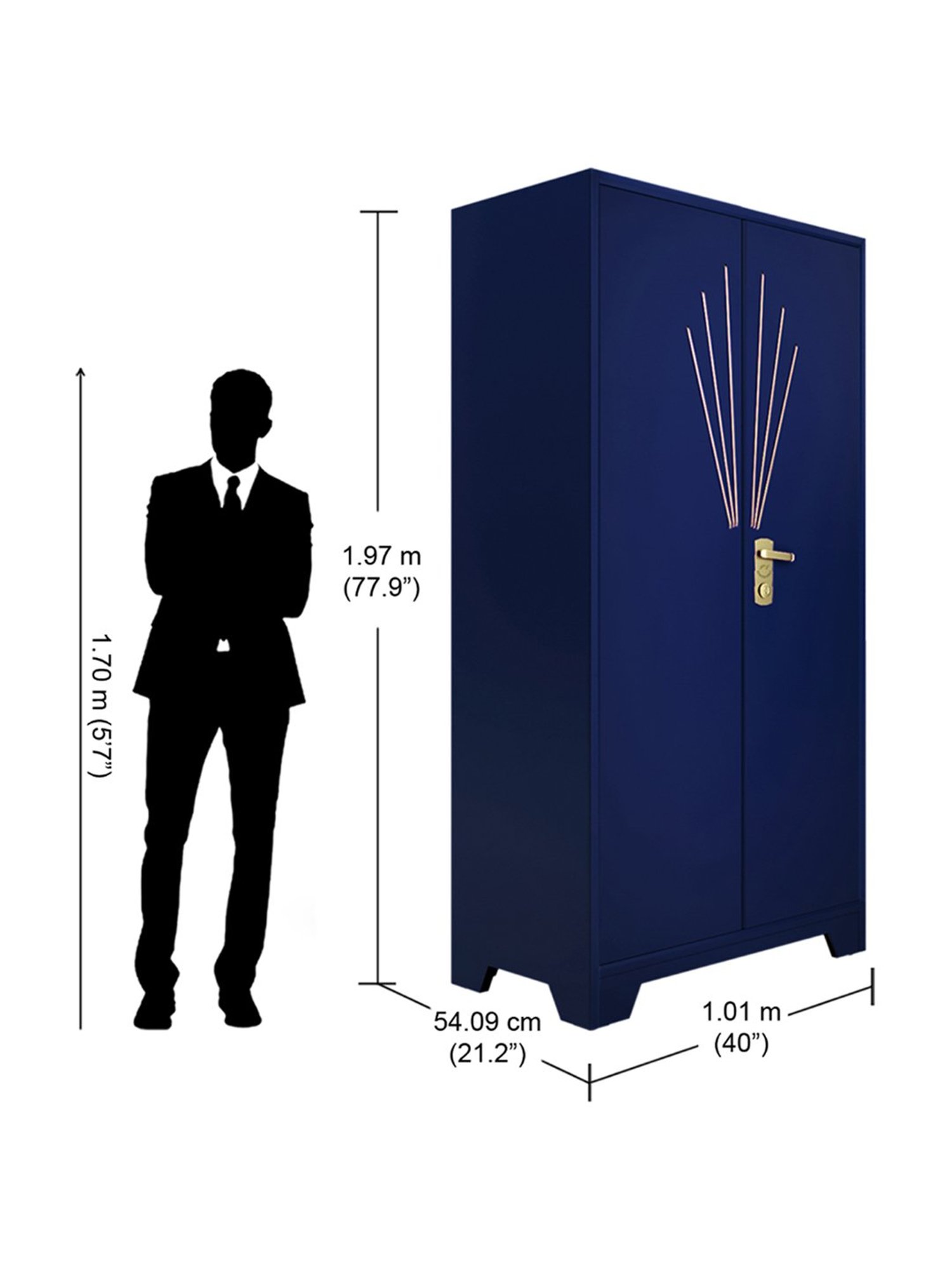 Godrej Interio Centurion 2-Door Steel Almirah, Midnight Blue (1-Year Warranty, 1 Locker)