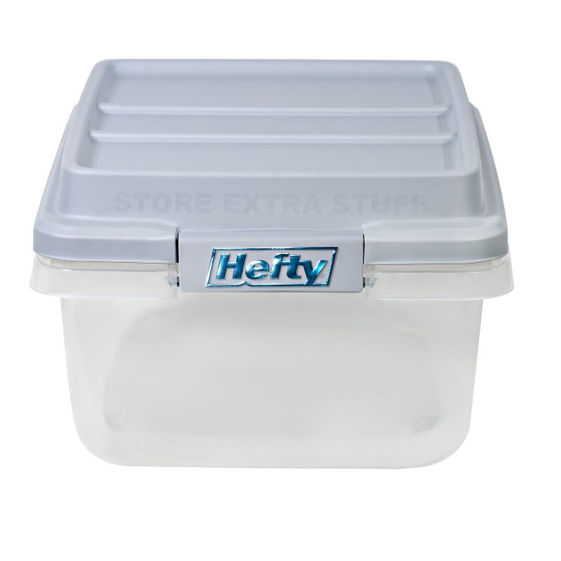 Hefty 18qt Plastic Storage Bin with Gray HI-RISE Stackable Lid
