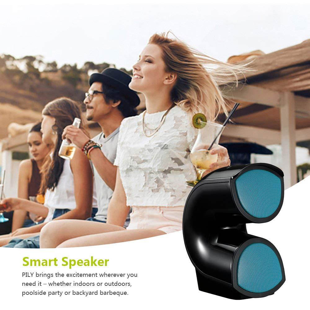 Museeq Wireless Portable Speakers Bluetooth 4.2 with Enhanced Bass High Volume 4400mAh 10W Stereo Sound Built in Mic Outdoor Speaker for Beach, Party Home&Travel (Black)