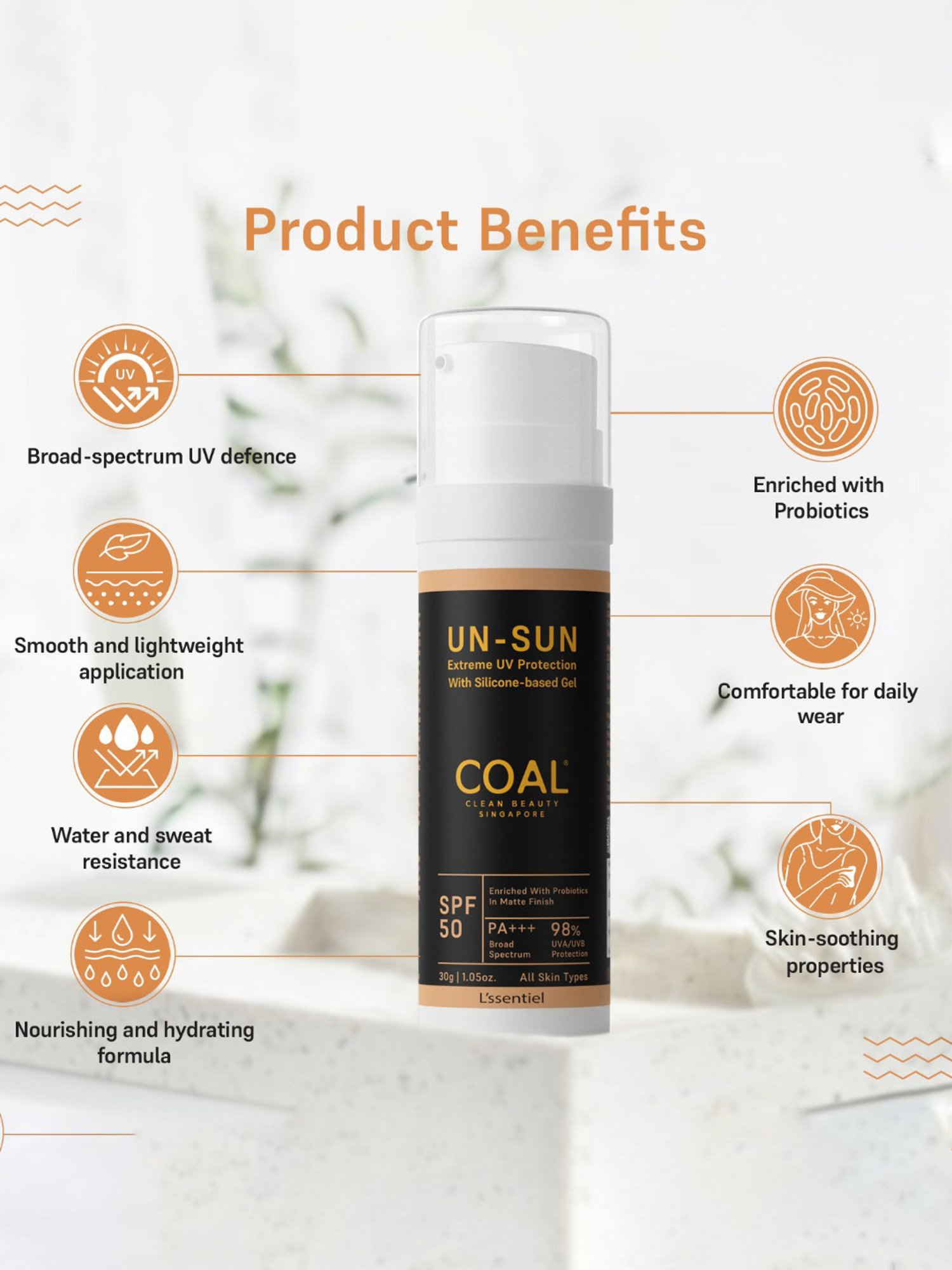 COAL Clean Beauty UN-Sun Gel SPF 50 PA+++ - 30 gm