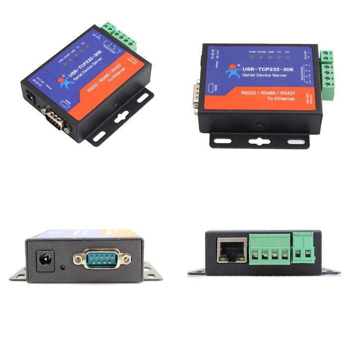 USR-TCP232-306 Serial to Ethernet Device Server Converter Module RS422/RS232/RS485 to Ethernet Support DNS DHCP Buit-in Webpage