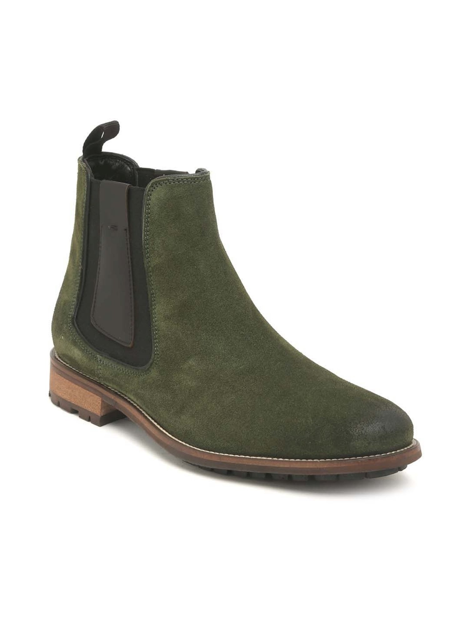 Teakwood Leathers Men's Olive Chelsea Boots