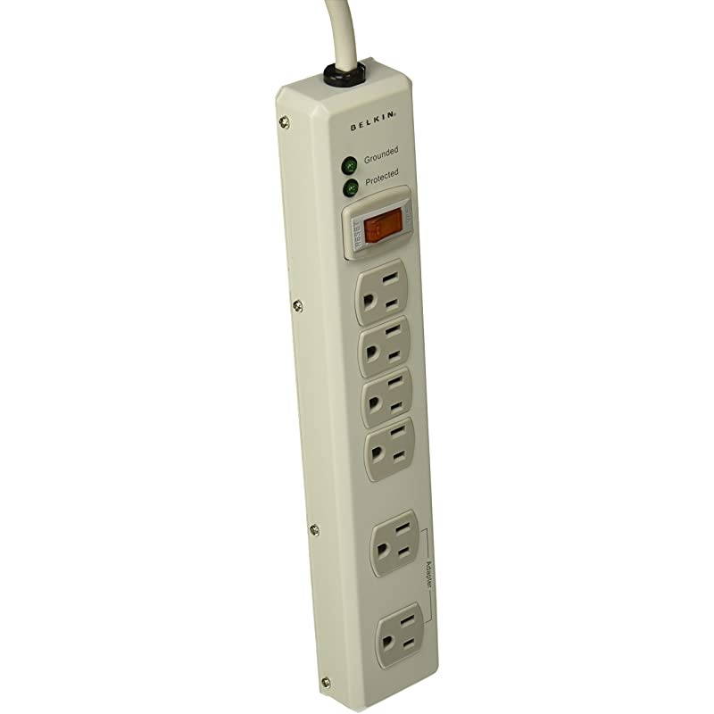 6Outlet Metal Surge Protector with 15 Cord 885 Joules