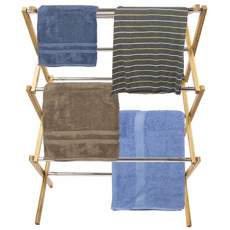 Sunbeam Bamboo and Stainless Steel  Foldable Drying Rack