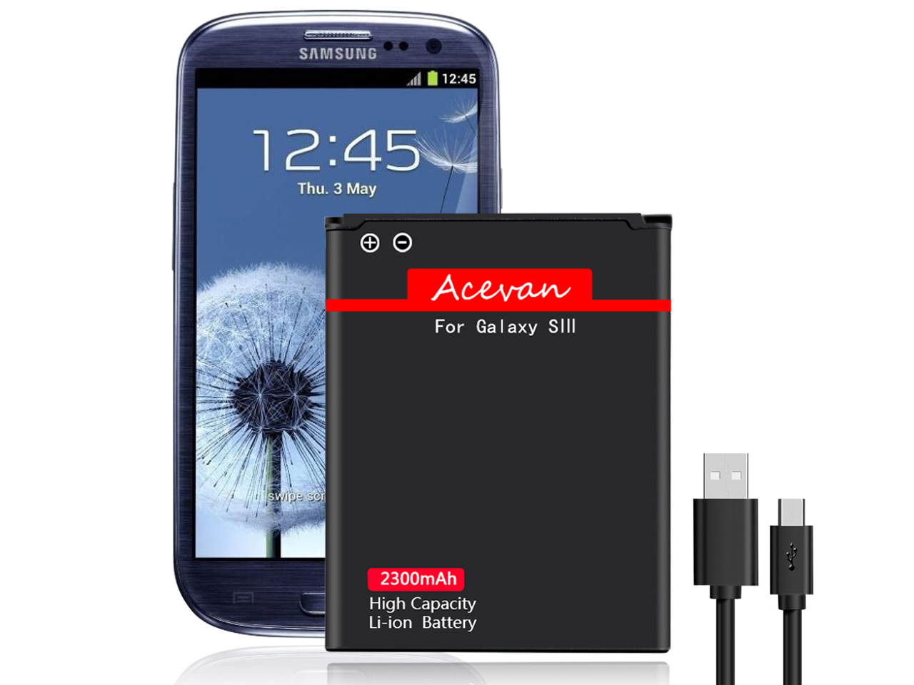 Galaxy S3 Battery, Acevan 2300mAh Replacement Battery for Samsung Galaxy S3, Galaxy S3 Neo, Verizon I535, T-Mobile T999, Sprint L710, AT&T I747, R530, I9300, Galaxy S3 LTE I9305 [2 Years Warranty]