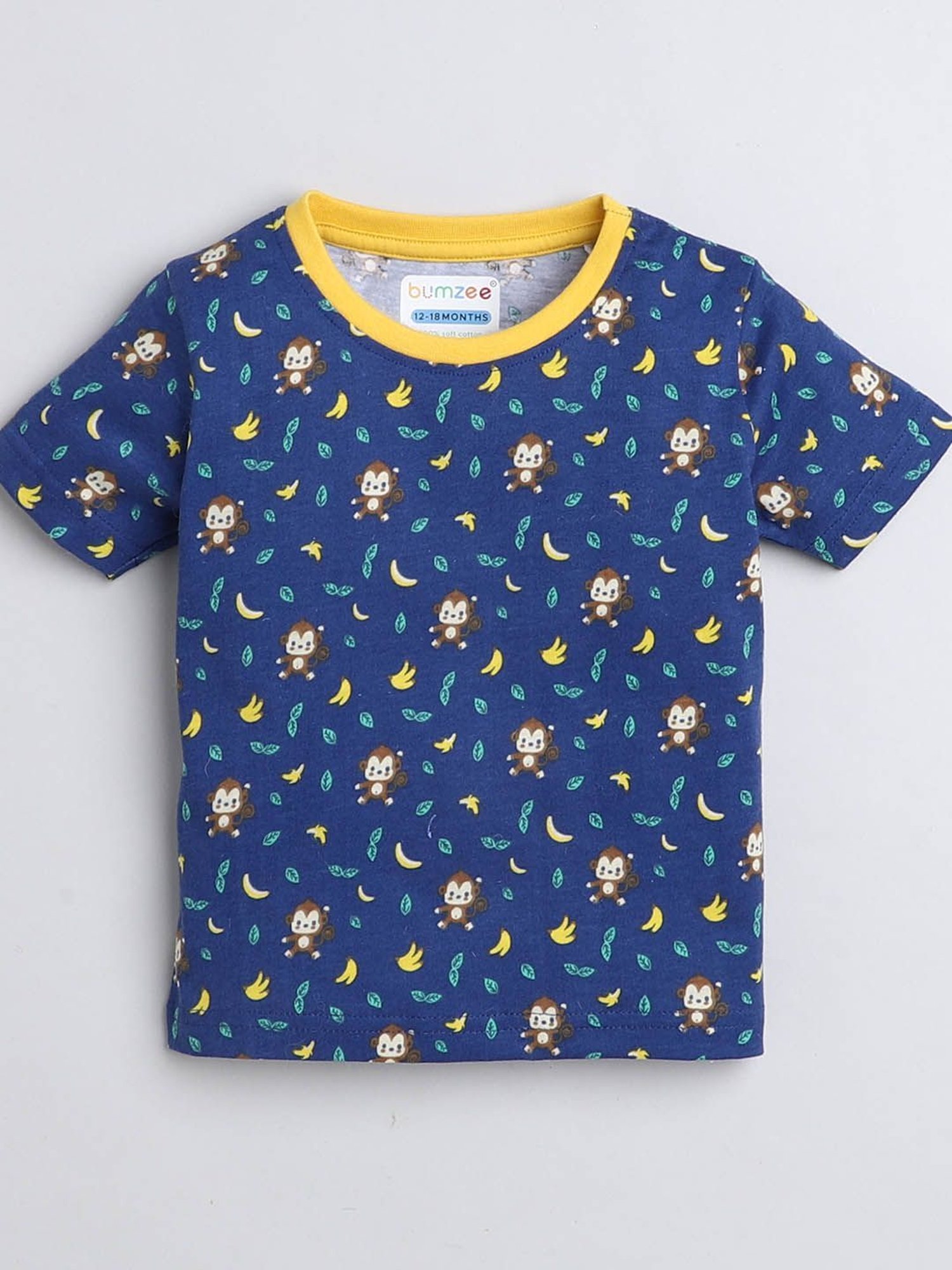 Bumzee Kids Multicolor Printed T-Shirts (Pack Of 2) with Shorts