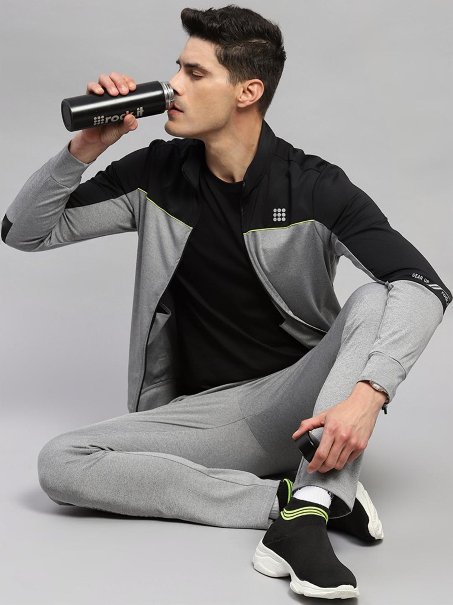 Rock.it Grey Melange Regular Fit Tracksuit