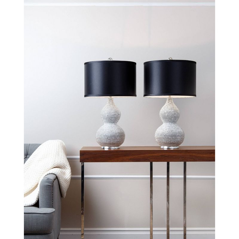 Sayer Set of 2 Table Lamp Silver  - Abbyson Living
