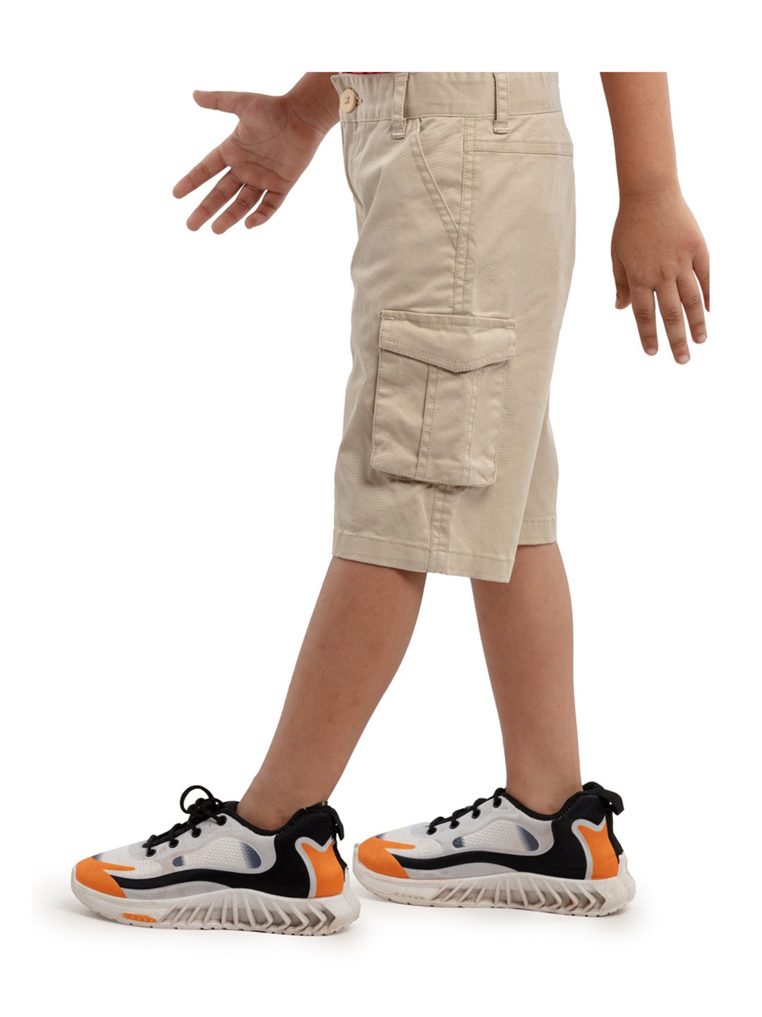 Under Fourteen Only Kids Khaki Regular Fit Shorts