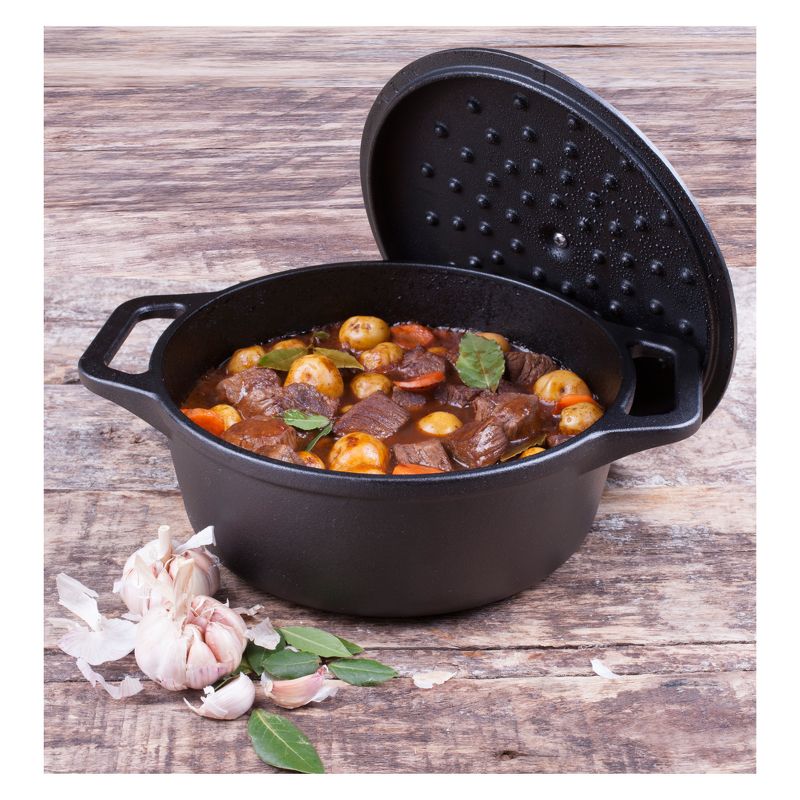 Kamado Joe 5.5 Quart Thick Walled Cast Iron Dutch Oven Outdoor Camping Cookware