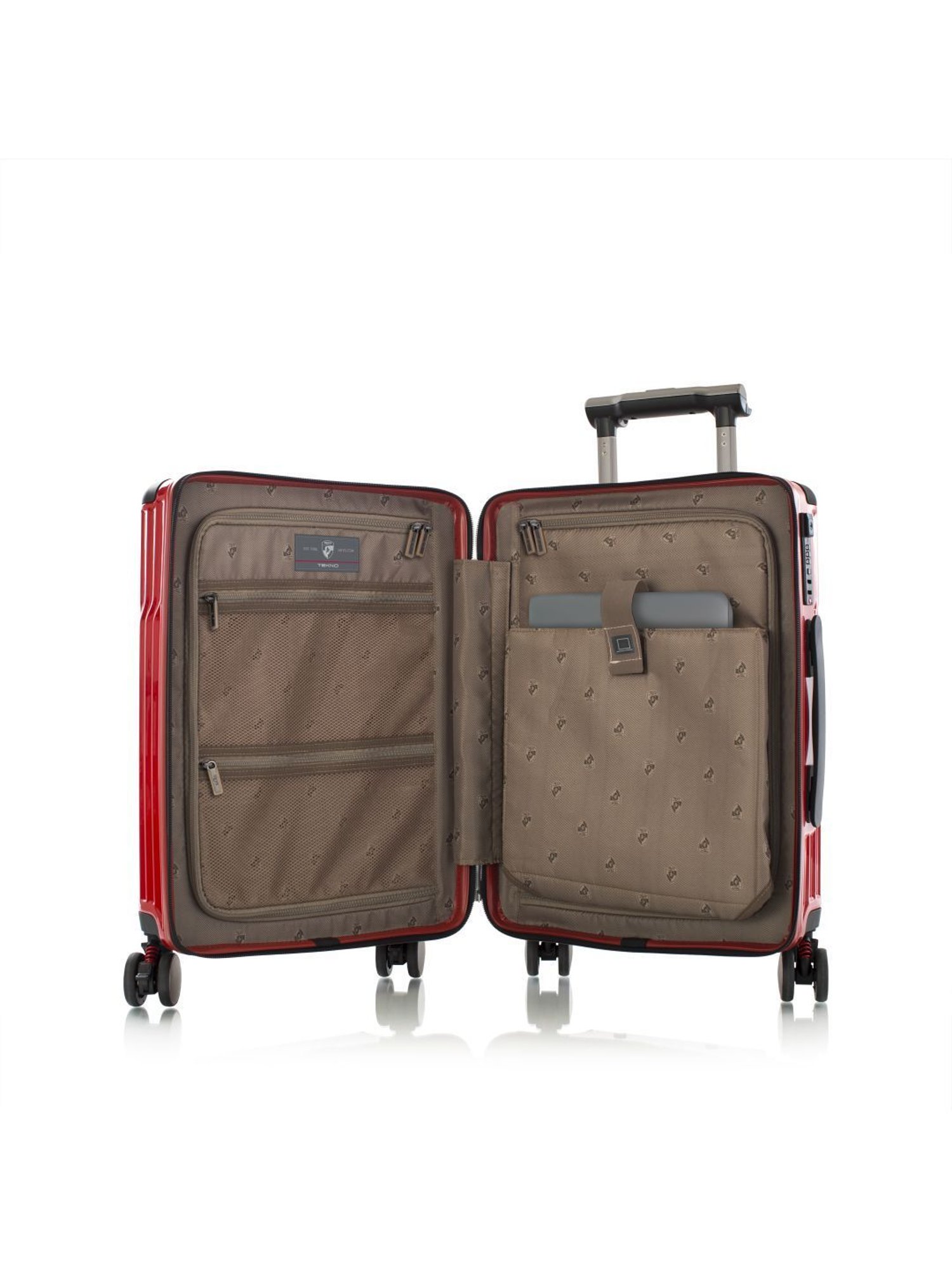 HEYS Tekno Red Textured Hard Cabin Trolley Bag -21 cm