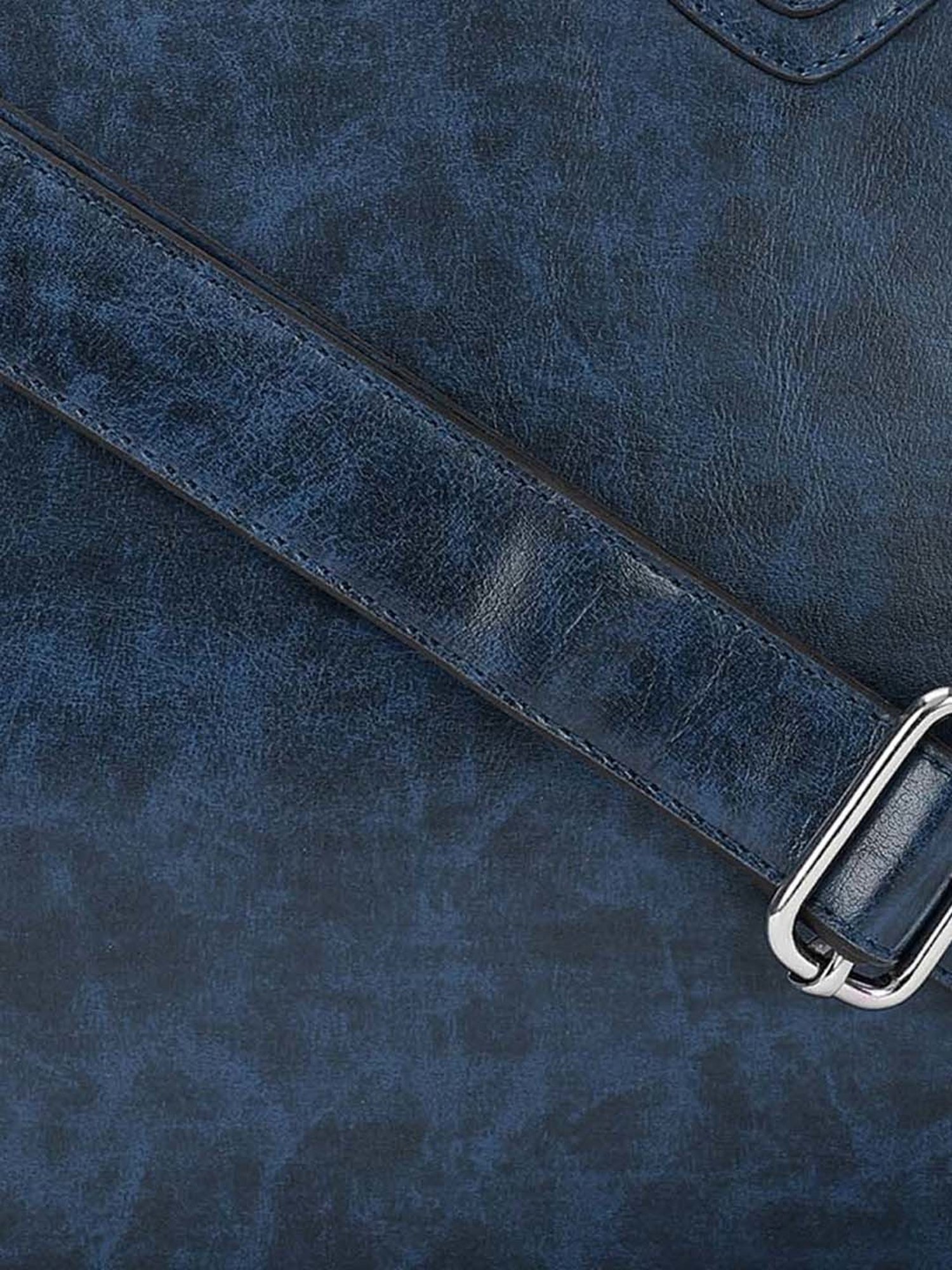 KLEIO Navy Solid Medium Tote Handbag