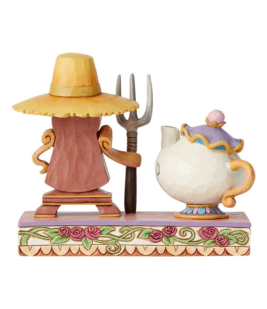 Disney Traditions Jim Shore Cogsworth and Mrs. Poots #double;Workin' Round the Clock#double; Figurine