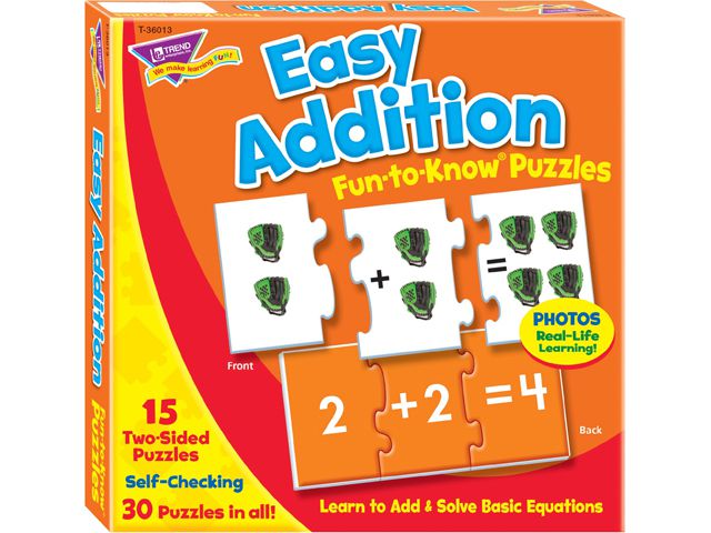 TREND T36013 Easy Addition Fun-to-Know Puzzles, 45 Pieces
