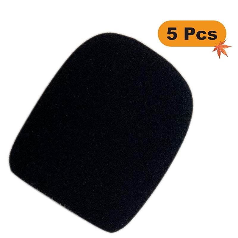 5 Pcs Black Thick Foam Mic Covers Microphone Windscreen Pop Filters Handheld Studio Recording Equipment Live Sound Stage KTV