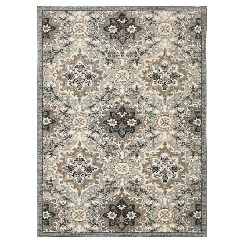 Cream Floral Woven Area Rug 8'X11' - Karastan