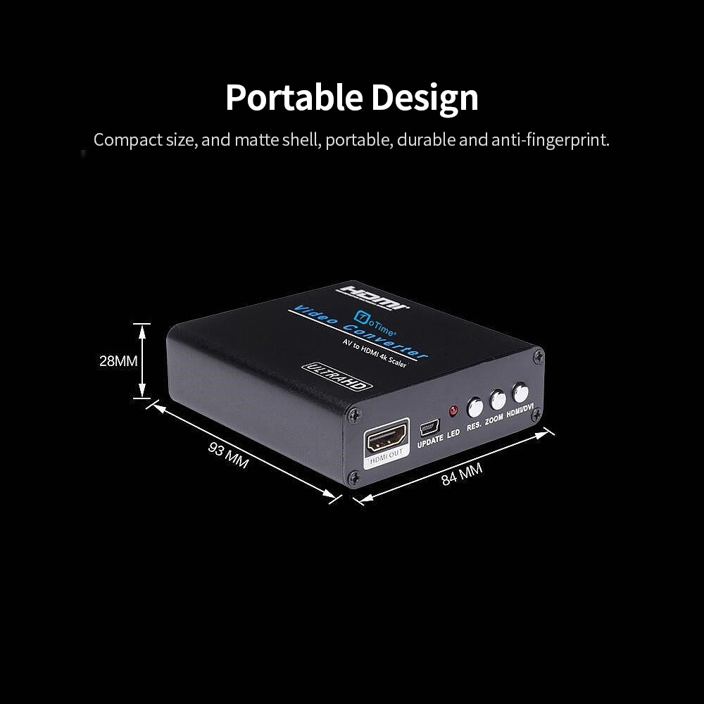 AM-9615 AV/SV to HDMI Converter Switch 4K*2K Scaler Converter Box for HDTV Video Scaling Adapter US Plug