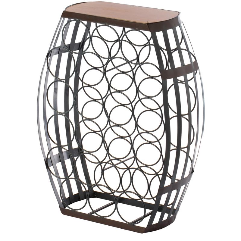 Vintiquewise Barrel Shaped 22 Bottles Decorative Table Wine Rack Storage