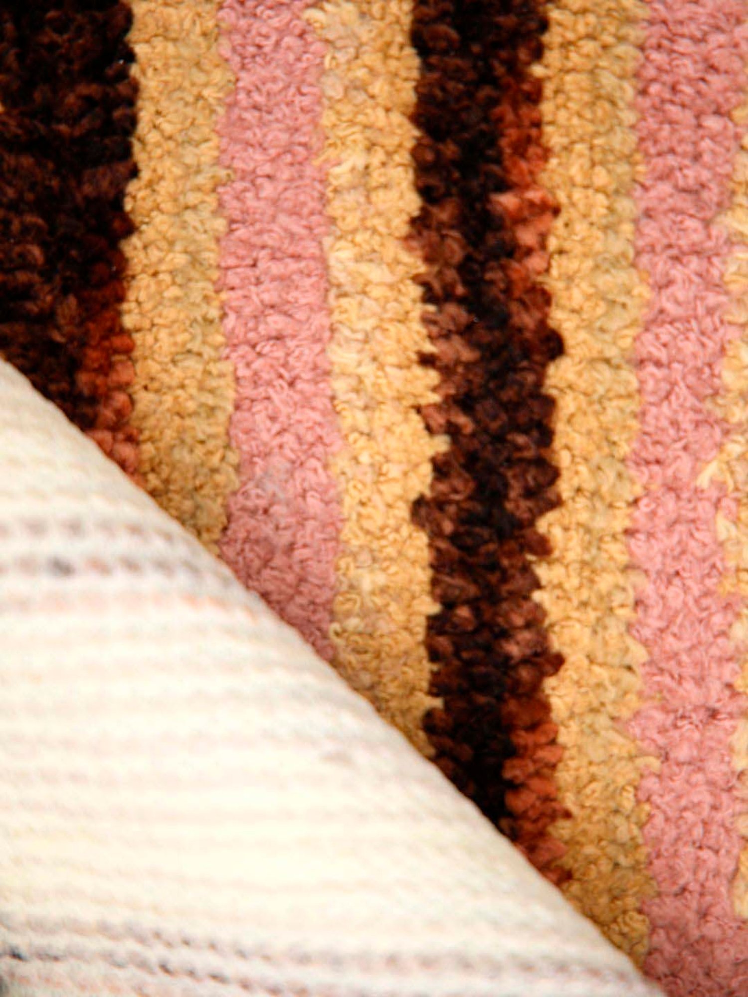 Ariana Beige & Brown Microfibre 1600 GSM Small Anti-Skid Supersoft Bath Mat - Set of 2