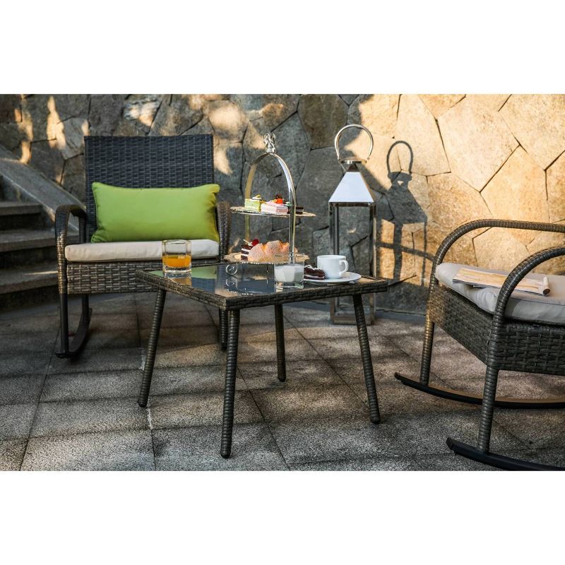 3pc Patio Bistro Set Cream - Patio Festival