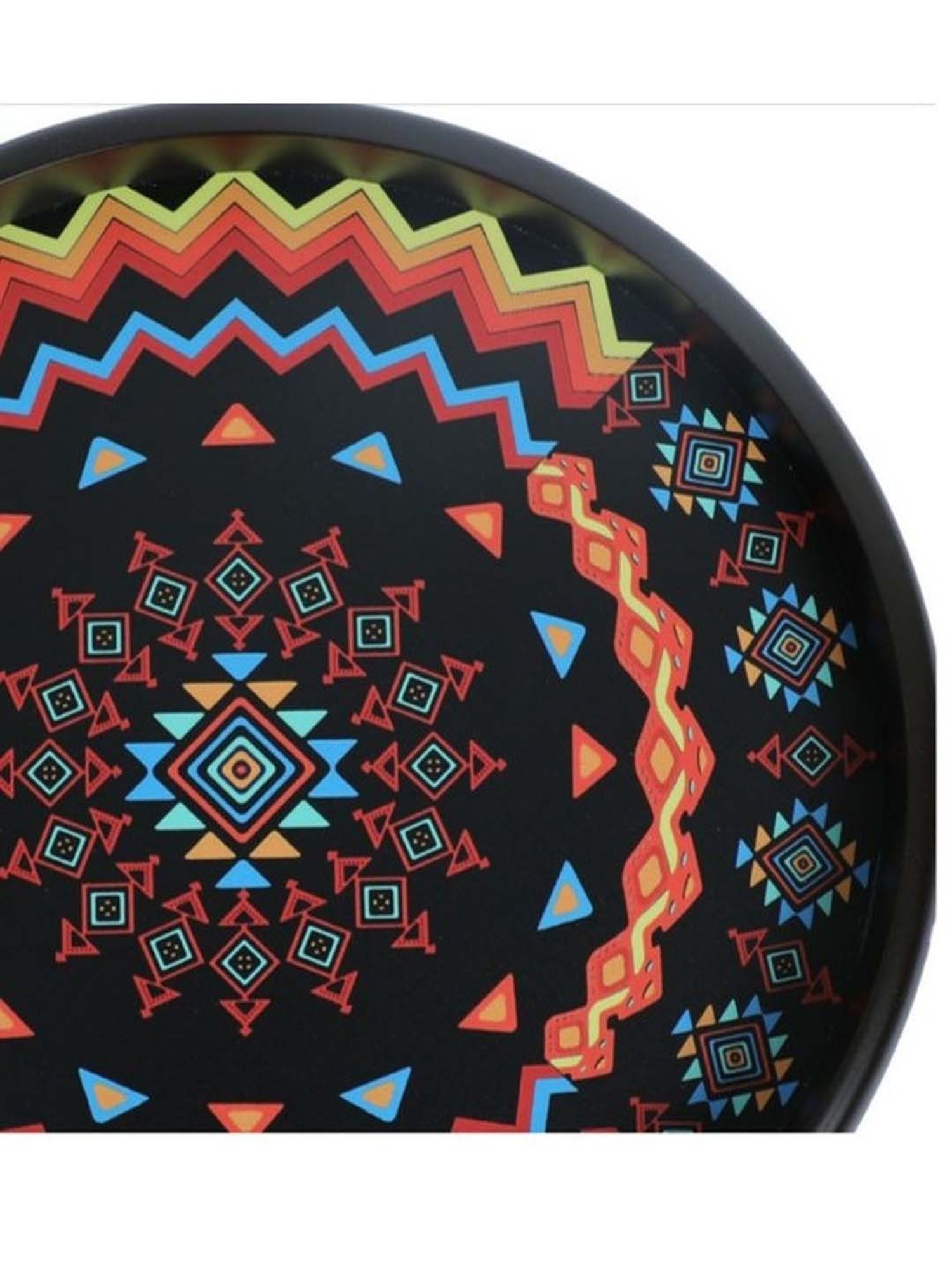 Crayton Geometric Round MDF Serving Tray - Set of 1