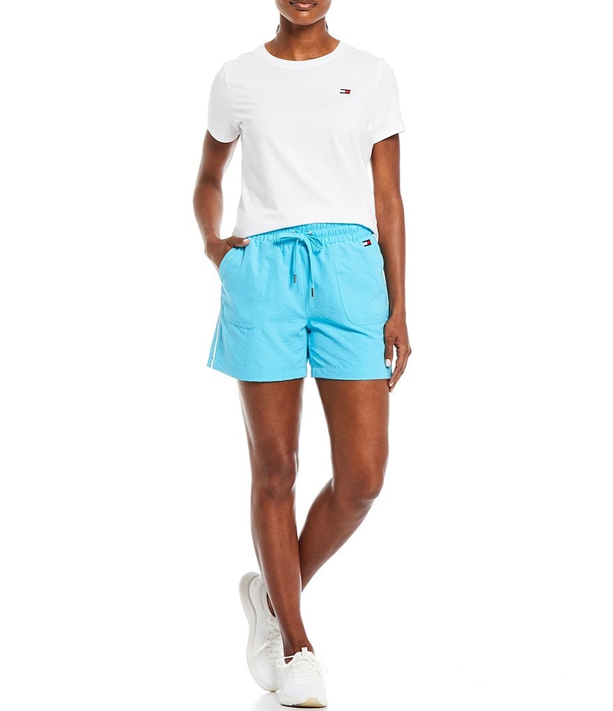 Marc New York Paperbag Waist Sueded Jersey Drawstring Shorts