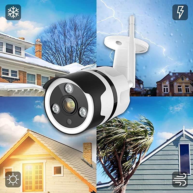 Camera 1080P Security Camera IP66 Waterproof 2Way Audio Home Security Camera Camera Wireless with Motion Detection Night Vision Cloud StorageTF Card Work with Alexa