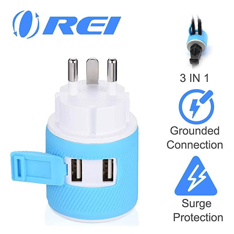 Denmark Travel Plug Adapter by  with Dual USB USA Input + Surge Protection Type K U2U20 Will Work with Cell Phones Camera Laptop Tablets iPad iPhone and More