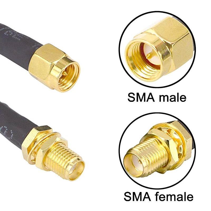 Coaxial Extension Cable 15Meter492 Ft RG58 SMA Female to SMA Male Extension RF Coaxial Cable Connector and TwoWay Radio Applications Pure Copper 50 ohm RF Jumper Cable