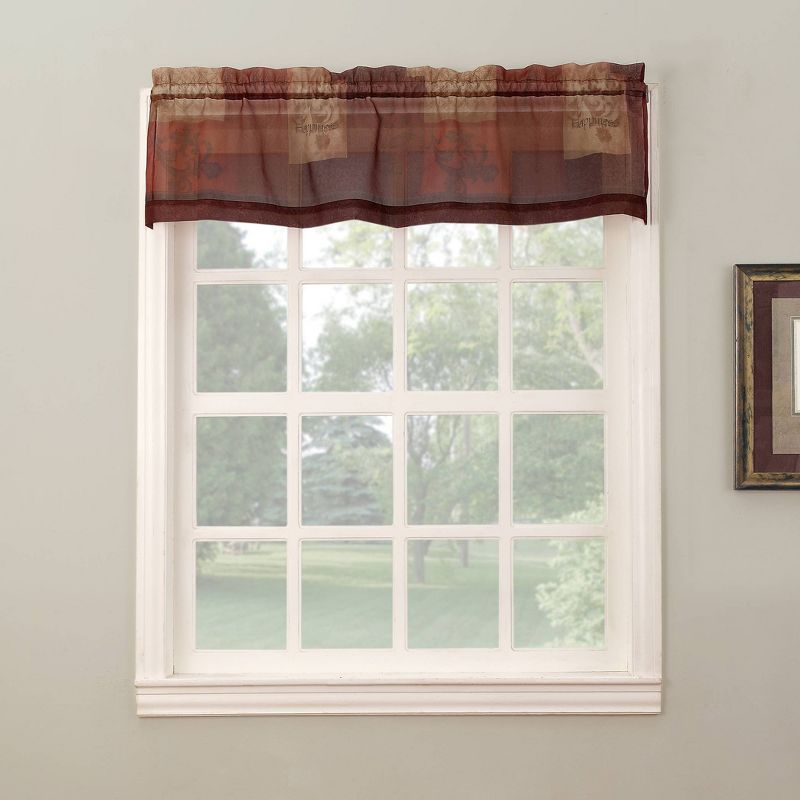 Kate Aurora Holiday Living Classic Poinsettia Complete 3 Piece Christmas Kitchen Curtain Tier & Valance Set - 58 in. W x 36 in. L