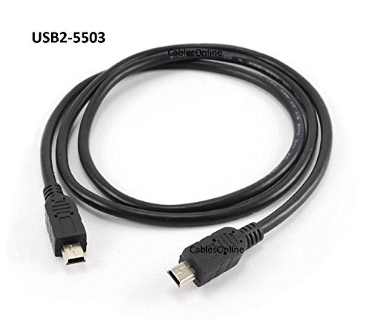 3ft cablesonline usb 2.0 mini-b 5-pin to mini-b 5-pin male/male cable, usb2-5503