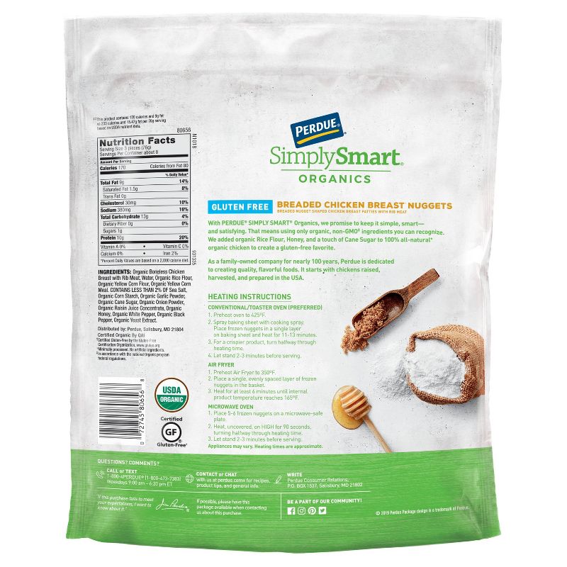 Perdue Simply Smart Organics Gluten Free Breaded Chicken Breast Nuggets - Frozen - 22oz