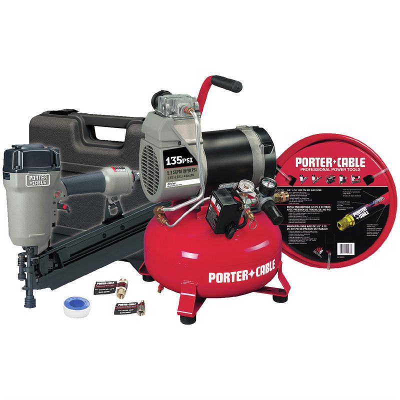 Porter-Cable CFFR350CR Round-Head Framing Nailer and Compressor Combo Kit