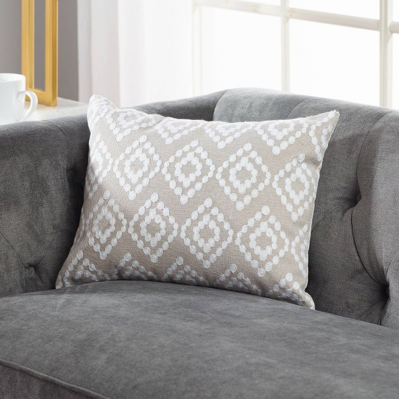 14"x18 Braxton Lumbar Throw Pillow Gray/White - Sure Fit
