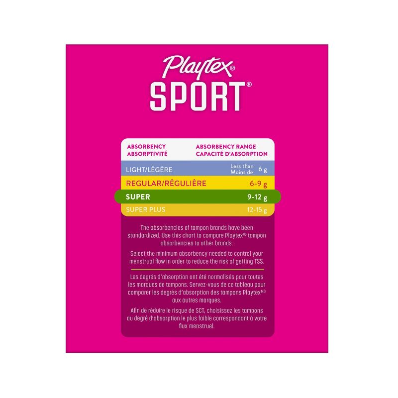 Playtex Sport Unscented Plastic Tampons - Super - 48ct
