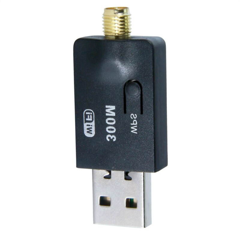 1 pcs 300Mbps 5dBi USB WiFi Adapter Mini Dongle External Wireless LAN Network Card 2.4GHz 802.11n/g/b for PC Computer for Win 7 8 10