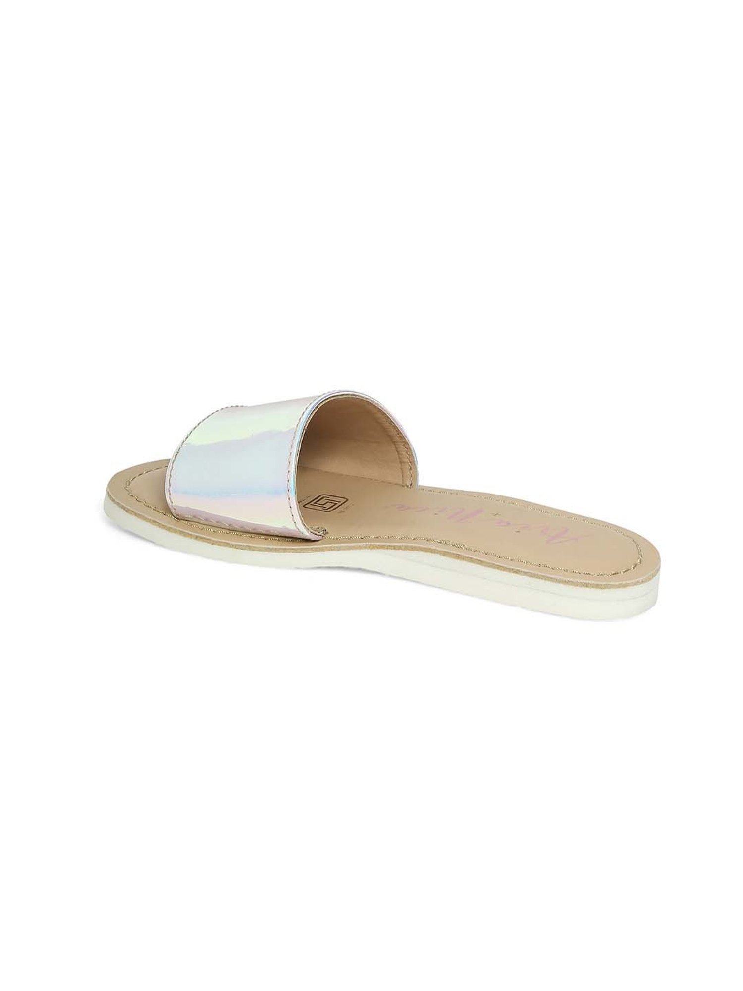 Aria Nica Kids Milkyway New Silver & Beige Casual Slides