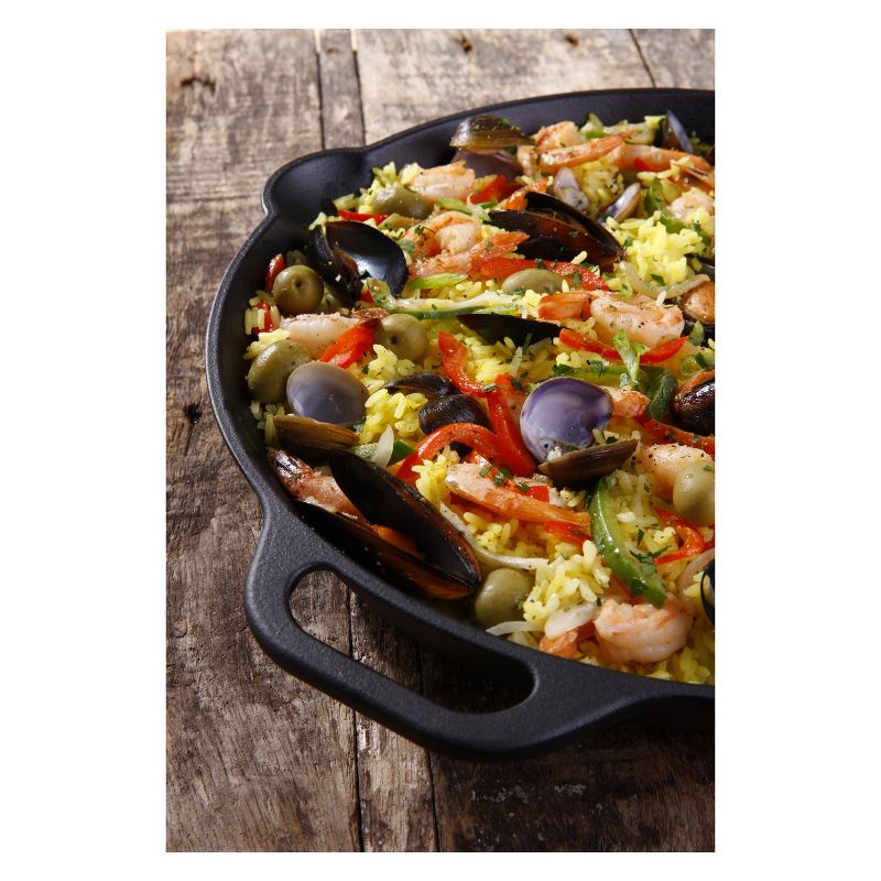 Victoria Cast Iron Paella Skillet 13" Black