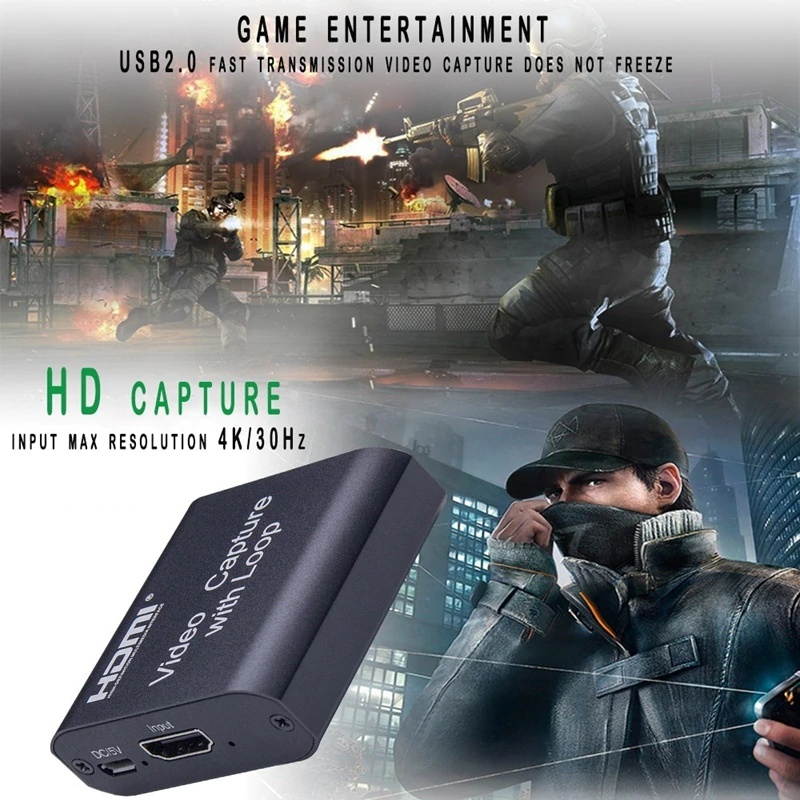 Lejiahong Video Capture Card HDMI Video Capture 1080P HD Video Recording Streams with Loop Out Usb3.0 Grabber Cards