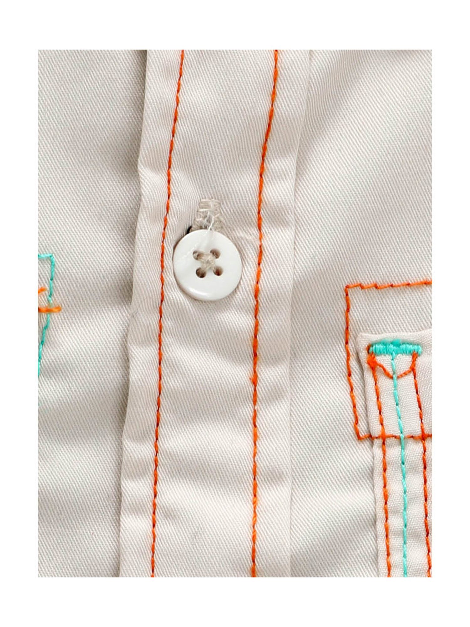 Kiddopanti Kids Beige Solid Shirt