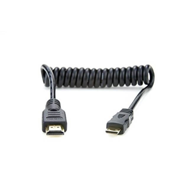 Atomos 11.81"/30cm Coiled Mini HDMI to Full HDMI Cable for Ninja Star Recorder