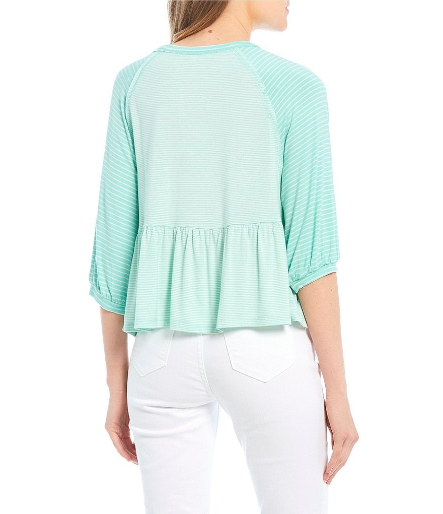 Love & Piece Sleeveless Tie-Die Peplum Hanky Hem Top