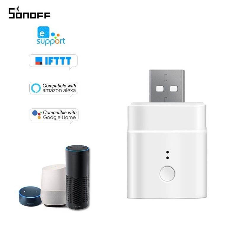 Itead Sonoff Micro 5V Wireless USB Smart Adaptor Flexible and Portable Make USB Devices Smart via eWeLink APP Voice Control Compatible with Alexa Google Home