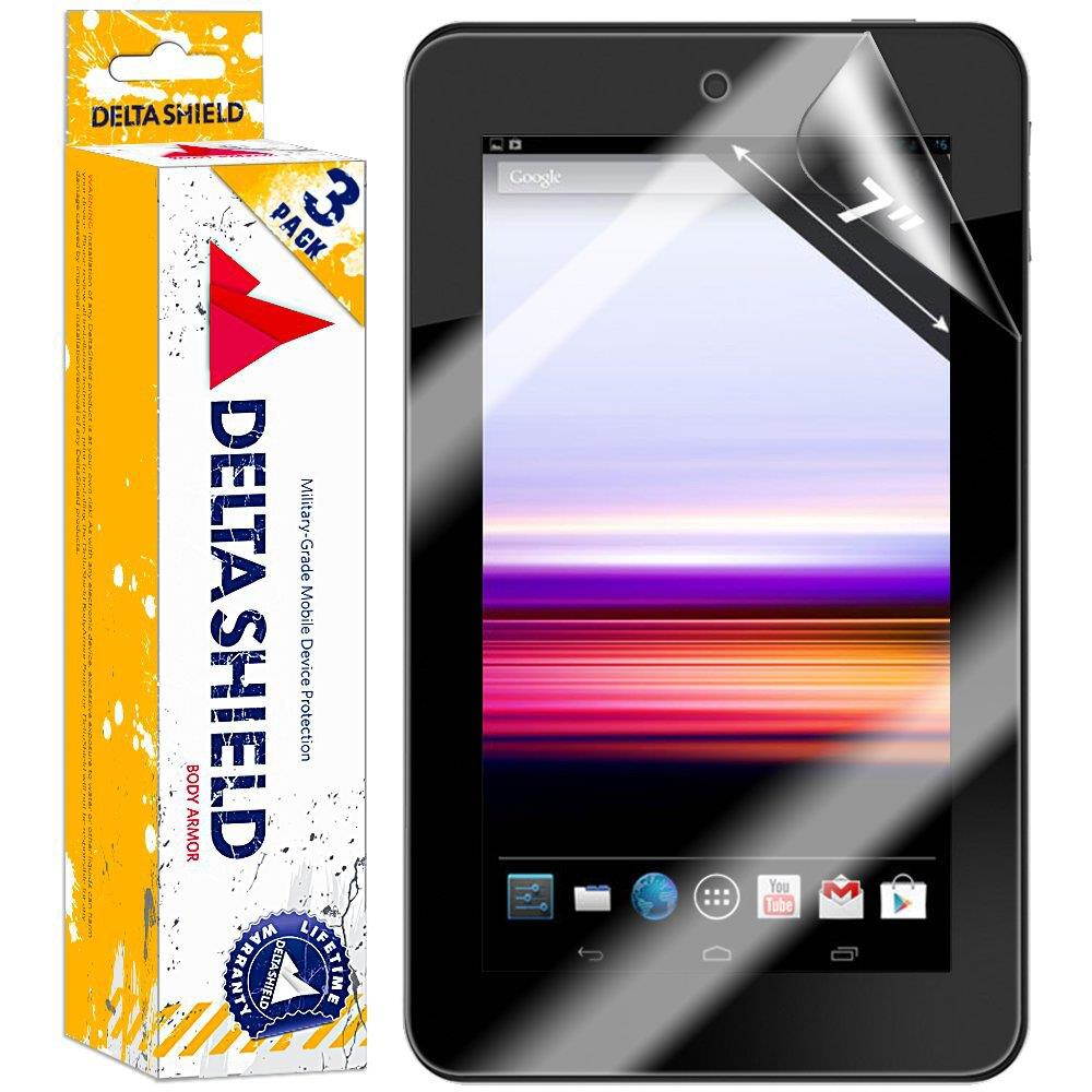 DeltaShield Screen Protector for HP Slate 7 (3-Pack) BodyArmor Anti-Bubble Military-Grade Clear TPU Film