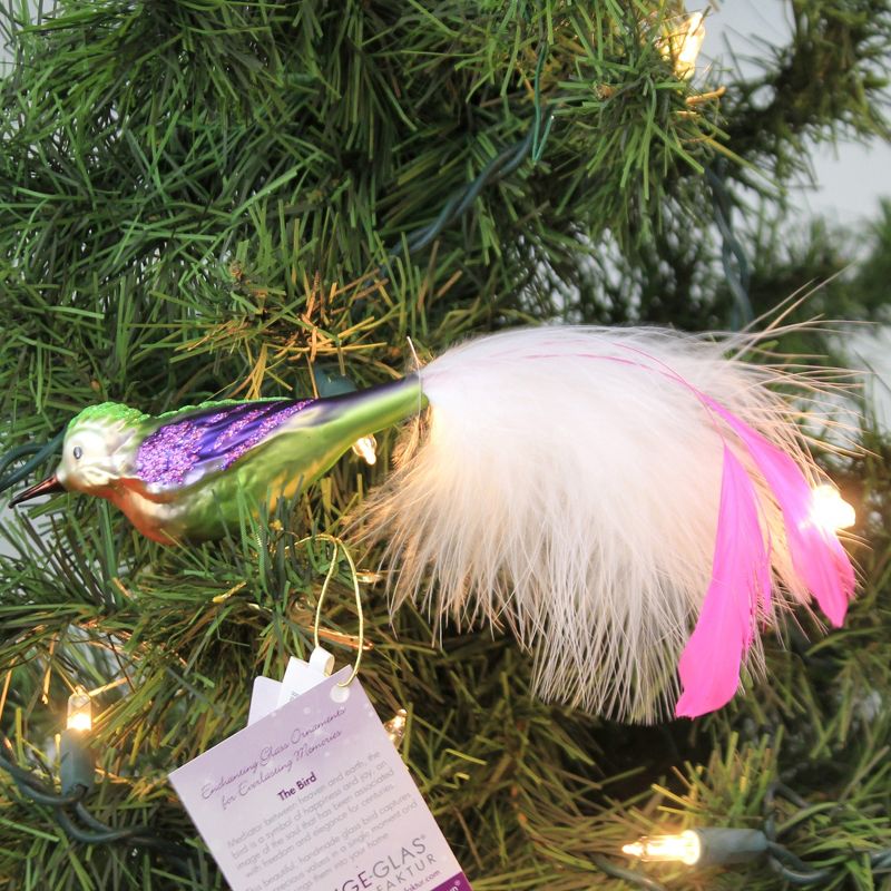 Inge Glas 1.75" Fancy Tailfeathers Bird Easter Clip-On Ornament  -  Tree Ornaments