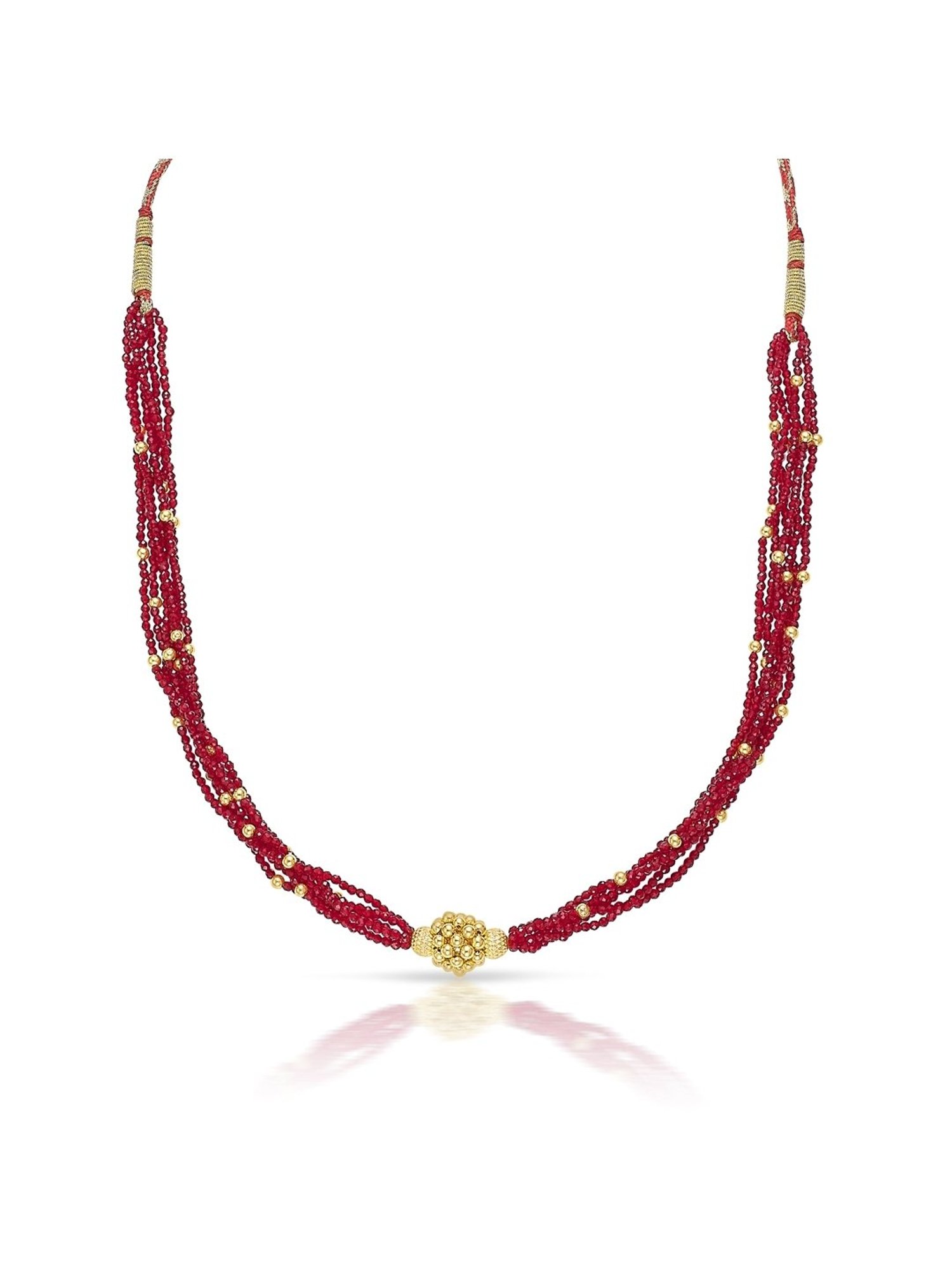 CKC Repouss&iquest; Work Rudraksha Gold Extender Neck Chain: Spiritual Elegance