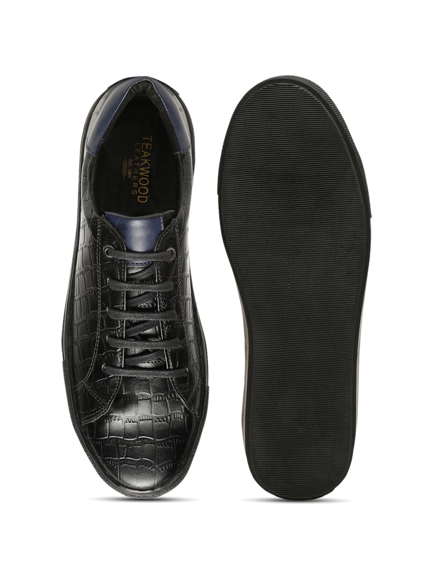 Teakwood Leathers Men's Black Casual Sneakers